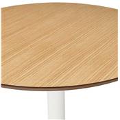 Table à diner / de réunion design ronde 'Bjork' plateau bois pied central métal blanc – Ø 120 cm