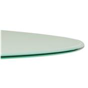 Table / table de réunion ronde 'Roundglass' en verre trempé blanc pied central blanc – Ø 120 cm