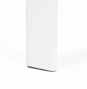 Table / table de réunion scandinave extensible 'Solada' blanche mat 4 pieds - 190(270) x 95 cm
