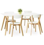 Table / bureau droit scandinave 'Bolnäss' plateau bois blanc 4 pieds bois – 160 x 90 cm
