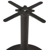 Petite table / table de réunion ronde design 'Kontur Black' noire pied central métal noir - Ø 90 cm