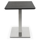 Table salle à manger 'Tvillin Small' noire en bois pied central acier brossé - 150 x 70 cm