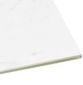 Table de salle à manger 'Tepee Ceram' blanche plateau en céramique pieds métal blanc - 180 x 90 cm