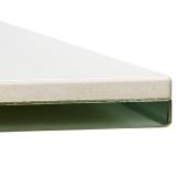 Table de salle à manger 'Tepee Ceram' blanche plateau en céramique pieds métal blanc - 180 x 90 cm