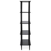 Etagère bibliothèque scandinave 'TOWER' tablettes en bois noir et structure et pieds en bois noir