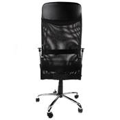 Fauteuil de bureau design à roulettes dossier haut 'CAPO' noir tissu résille pieds en métal chromé