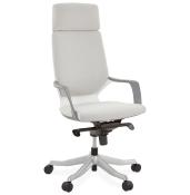 Fauteuil de Bureau design à roulettes 'ATOS' en tissu gris avec pieds en métal