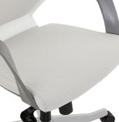 Fauteuil de Bureau design à roulettes 'ATOS' en tissu gris avec pieds en métal