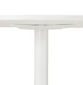 Table / table salle de réunion ronde 'Kaza' plateau en bois blanc et pied central en métal blanc – Ø 120 cm
