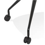 Petite chaise de bureau design à roulettes dossier bas 'SIMPLE' noire avec pieds en métal noir