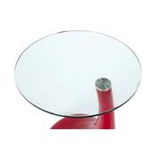 Table basse design d'appoint 'Goutte' en verre rouge pied en fibre de verre - Ø 45 cm