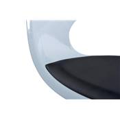 Fauteuil design 'Neptune' pivotant noir et blanc pied central en métal chromé
