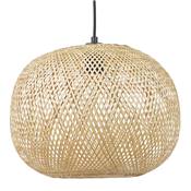 Suspension design sphère 'SMALL BALL' abat jour en bambou structure métal noir réglable - Ø 35 cm