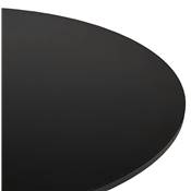 Table basse ronde lounge 'KARA MINI' noire en bois et pied central en acier brossé - Ø 90 cm