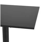 Table carrée pliante industriel 'BARRA' en bois noir pied central en métal noir – 68 x 68 cm