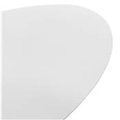 Table d'appoint guéridon design ovale 'DRINK' tablette et pied central en métal blanc - 42 x 31 cm