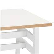Table de bar Mange-debout design 'BARAS' en bois blanc pied en métal blanc - 150 x 60 cm