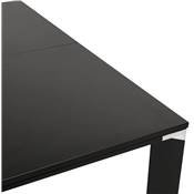 Table réunion / bureau bench design 'BIG AFER' bois noir pieds métal noir et chromé - 140 x 140 cm