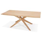 Table de salle à manger scandinave 'MASSIF' plateau et pieds bois massif - 195 x 95 cm
