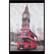Tableau Londres 'Big Ben' bus rouge - 70 x 50 cm