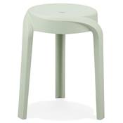 Tabouret bas design de style moderne empilable 'FIORI' en resine verte