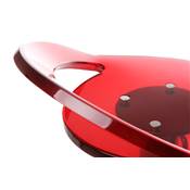Tabouret de bar réglabe design 'Leo' pivotant en plexiglass rouge pied central en métal chromé
