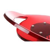 Tabouret de bar réglable design 'Leo' pivotant en plexiglass rouge pied central en métal chromé