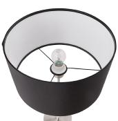 Lampe à poser design 'Okno' abat-jour cylindrique noir socle en métal brossé réglable