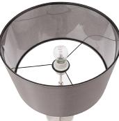 Lampe à poser design 'Okno' abat-jour cylindrique gris socle en métal brossé réglable