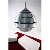 Suspension design 'Space Sphère' en aluminium brossé et gris réglable en hauteur
