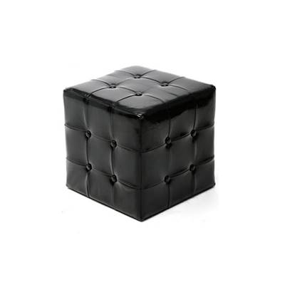 Pouf moderne carré 'Capiton' noir