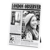 Cadre photo journal 'London Observer' blanc et noir