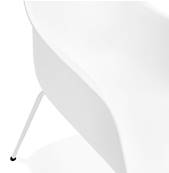 Chaise design à accoudoirs 'CONCEPT' blanche avec 4 pieds en métal blanc