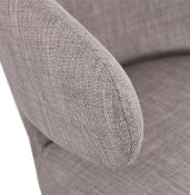 	Fauteuil lounge design à accoudoirs 'BLACK COBBE' en tissu gris pieds en bois noir