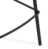 Tabouret de snack design à accoudoirs 'CARINO MINI' en tissu bouclé blanc avec 4 pieds en métal noir dossier haut