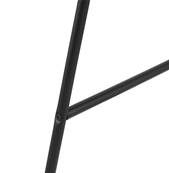 Tabouret de snack mi-hauteur design 'GUSTO MINI' en tissu bouclé blanc avec pieds tréteaux et repose pieds en métal noir dossier haut