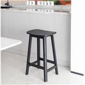 Tabouret de bar design de style scandinave 'BERE' assise avec 4 pieds en bois noir