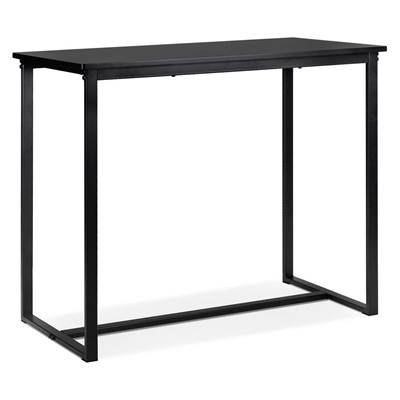 Table de bar / haute de style industriel 'MINT' en bois noir et pieds en métal noir – 120 x 60 cm