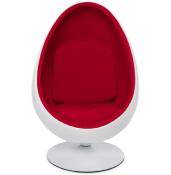 Fauteuil ‘Oeuf’ pivotant rouge et blanc