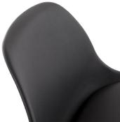 Tabouret de bar réglable design 'Sohoye' pivotant noir pied et repose pieds chromé dossier haut