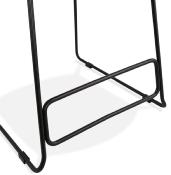 Tabouret de snack mi-hauteur 'Steelblack Mini' noir repose pieds tréteaux métal noir dossier bas