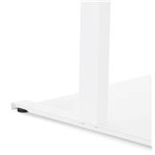 Bureau design assis-debout électrique 'SMALL SEMPLICE' en noyer pieds en métal blanc - 140 x 70 cm