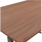 Bureau design assis-debout électrique 'SMALL SEMPLICE' noyer pieds en métal noir - 140 x 70 cm