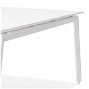 Double bureau bench / table réunion 'INCONTRO DUE' blanc en bois pieds métal blanc - 280 x 140 cm
