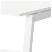 Bureau de direction design 'INCONTRO MINI' plateau blanc en bois pieds en métal blanc - 160 x 80 cm