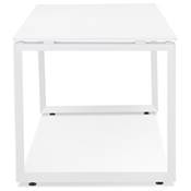 Petit bureau droit design 'MEET MINI' plateau en bois blanc avec pieds en métal blanc - 120 x 60 cm