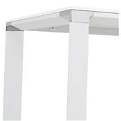 Bureau droit design haut 'HIGH GLASSTOP' en verre blanc pieds métal blanc et chromé – 140 x 70 cm