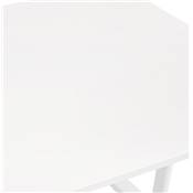 Bureau droit / table de travail design 'DISEGNO' blanc en bois pieds en métal blanc - 160 x 80 cm