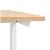 Bureau droit / table de travail design 'DISEGNO' en bois naturel pieds métal blanc - 160 x 80 cm