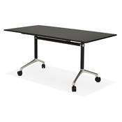 Bureau droit / table de travail pliante design 'ARCHI' noir en bois pieds métal noir - 160 x 80 cm